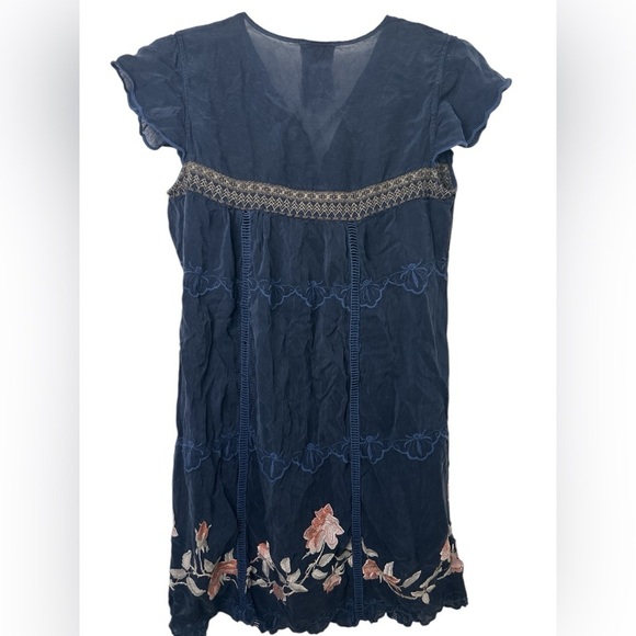 JOHNNY WAS Blue Edda Embroidered Dress XS - Picture 3 of 14